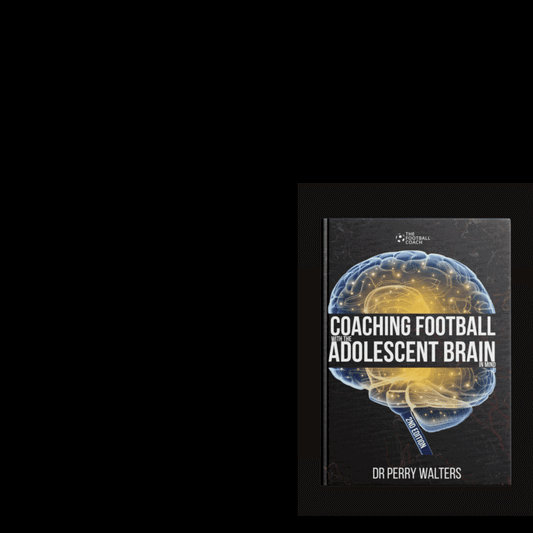 Coaching Football with the Adolescent Brain in Mind 2nd Edition — book wrap and postage animation
